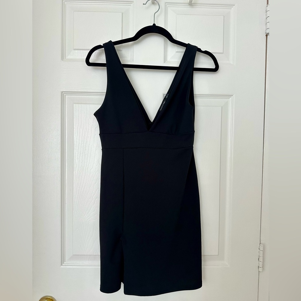 Nasty Gal Black Mini Dress with Slit